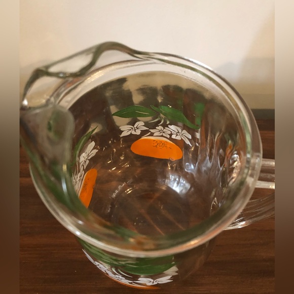 Anchor Hocking Dining Mcm Glass Orange Juice Pitcher With Ice Lip8
